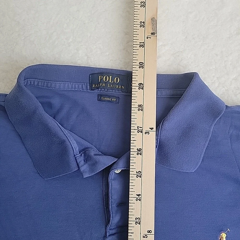 Polo Ralph Lauren Shirt Mens 2XL XXL‎ Blue Short Sleeve Soft Cotton Color Pony